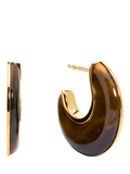Monica Vinader reversible Tiger's Eye hoop earrings 2.5cm (British brand)