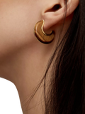 Monica Vinader reversible Tiger's Eye hoop earrings 2.5cm (British brand)
