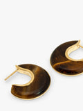Monica Vinader reversible Tiger's Eye hoop earrings 2.5cm (British brand)