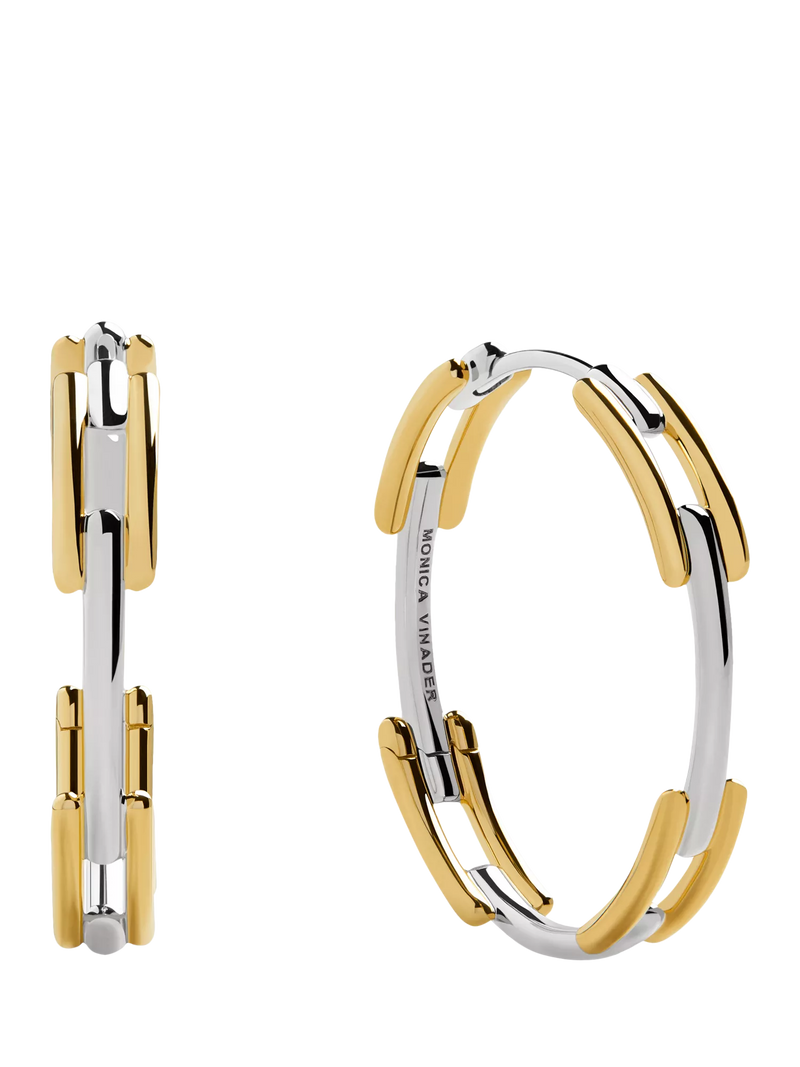Monica Vinader signature hoop earrings gold silver 2.5cm (British brand)