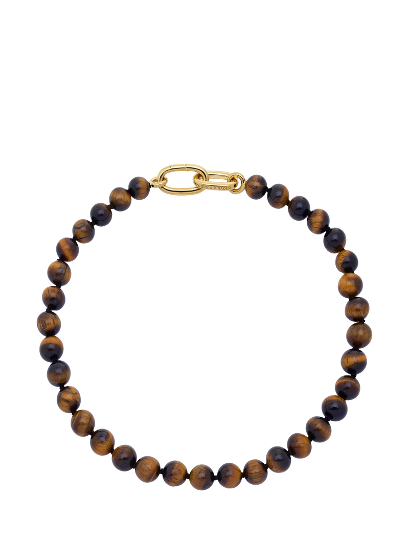 Monica Vinader beaded tiger's eye necklace 43cm, UK version