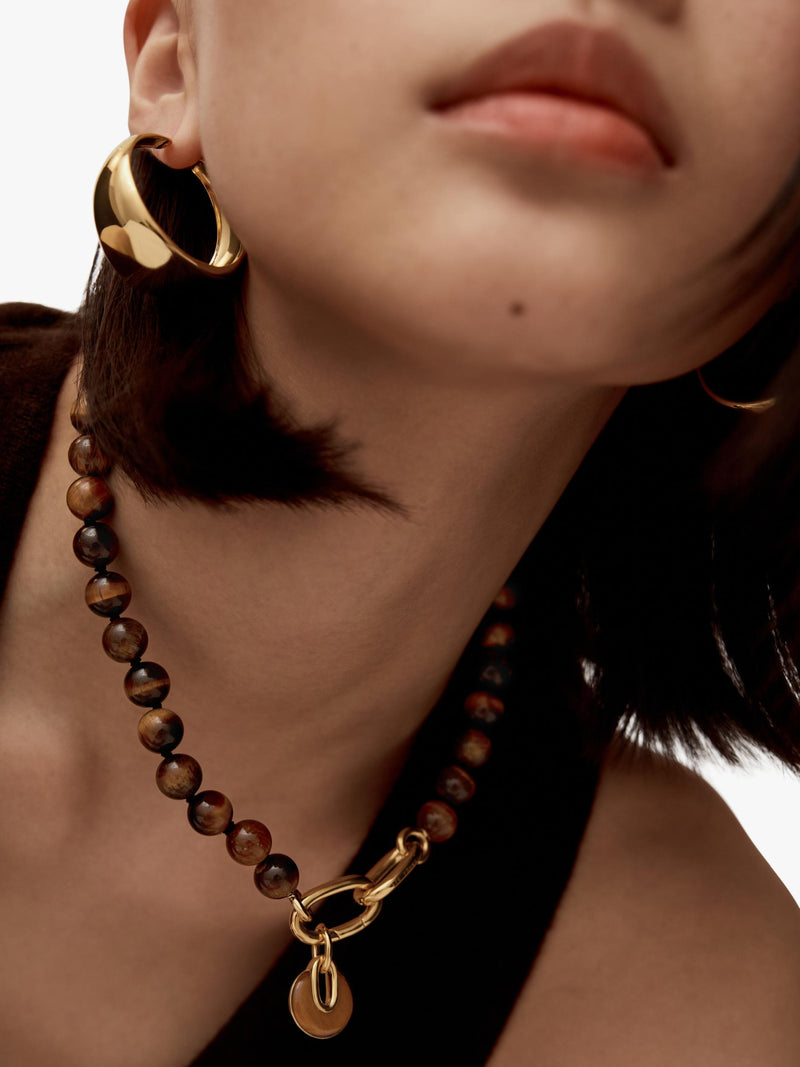 Monica Vinader beaded tiger's eye necklace 43cm, UK version