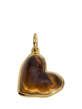 John Lewis Monica Vinader Heart Tigers Eye Pendant, Gold- Buy online at McGrocer