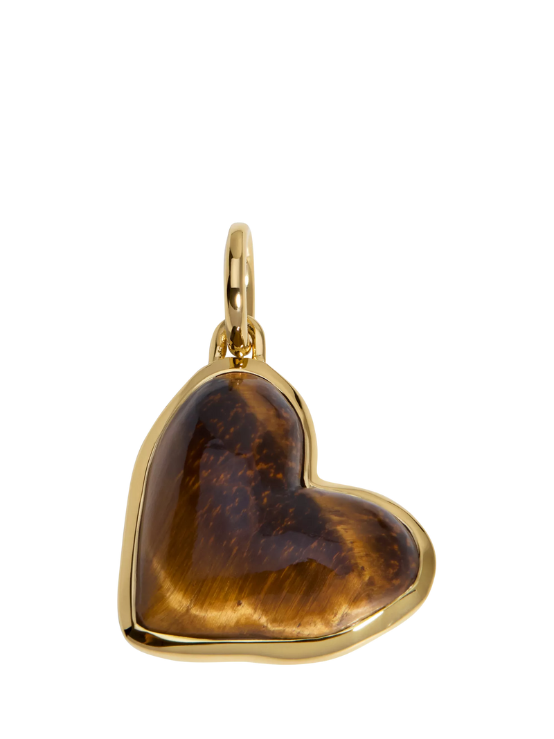 Monica Vinader heart tigers eye pendant gold vermeil (British brand)
