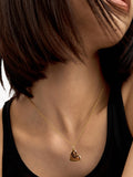 Monica Vinader heart tigers eye pendant gold vermeil (British brand)