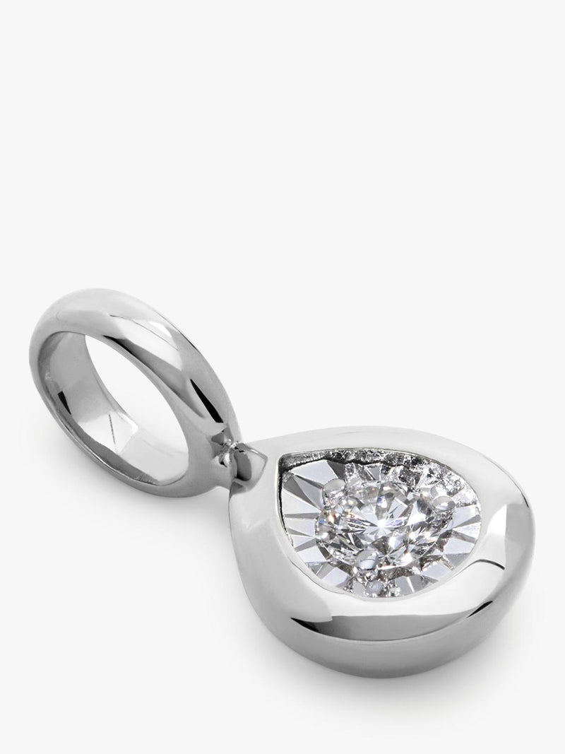 Monica Vinader pear diamond pendant 0.06ct, imported from the UK