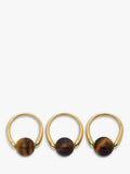 Monica Vinader tiger's eye spinning ring 10mm, imported from the UK
