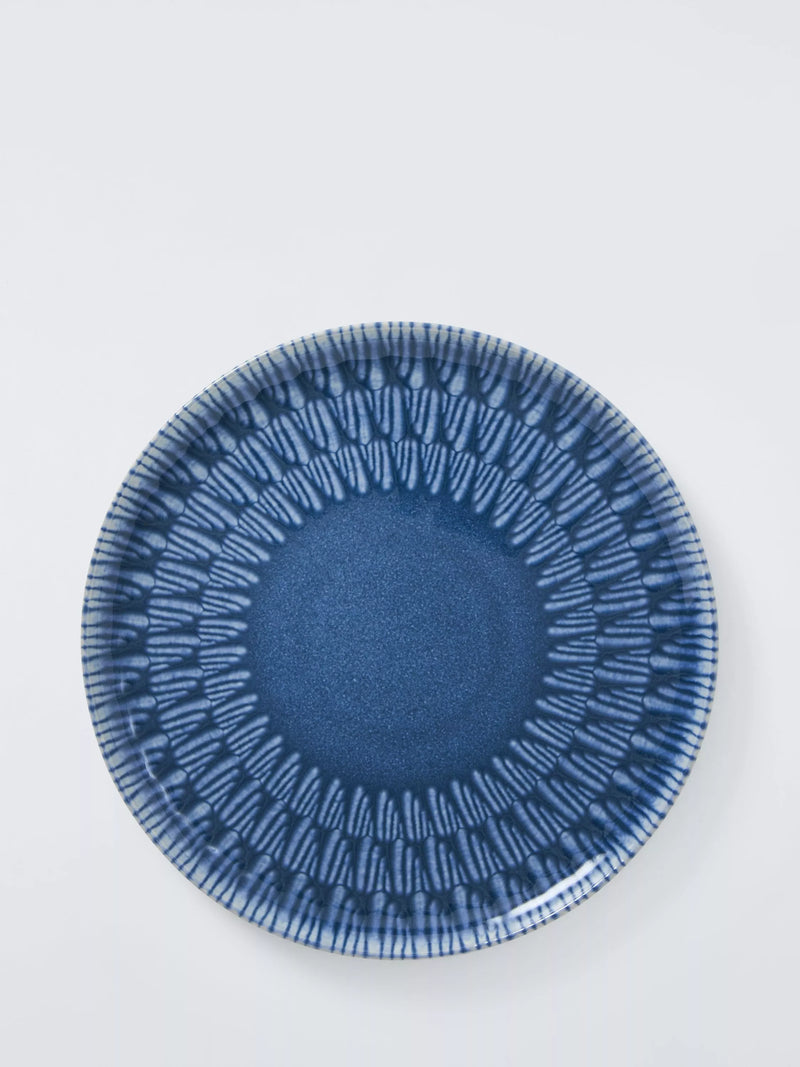 John Lewis stoneware side plate 21.5cm blue (British brand)