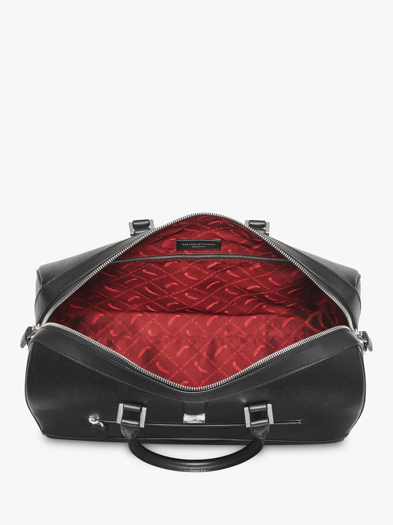 Aspinal of London Connaught leather flight bag black (British brand)