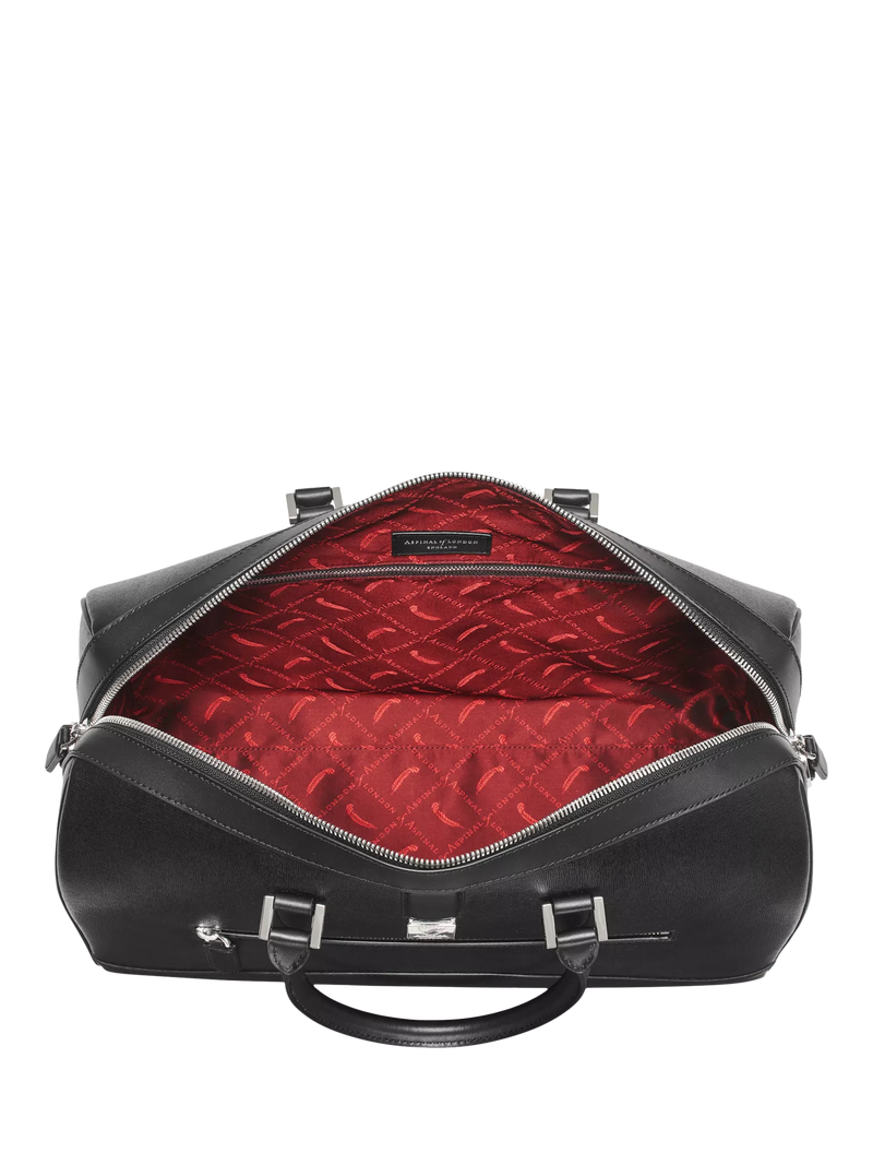 Aspinal of London Connaught leather flight bag black (British brand)