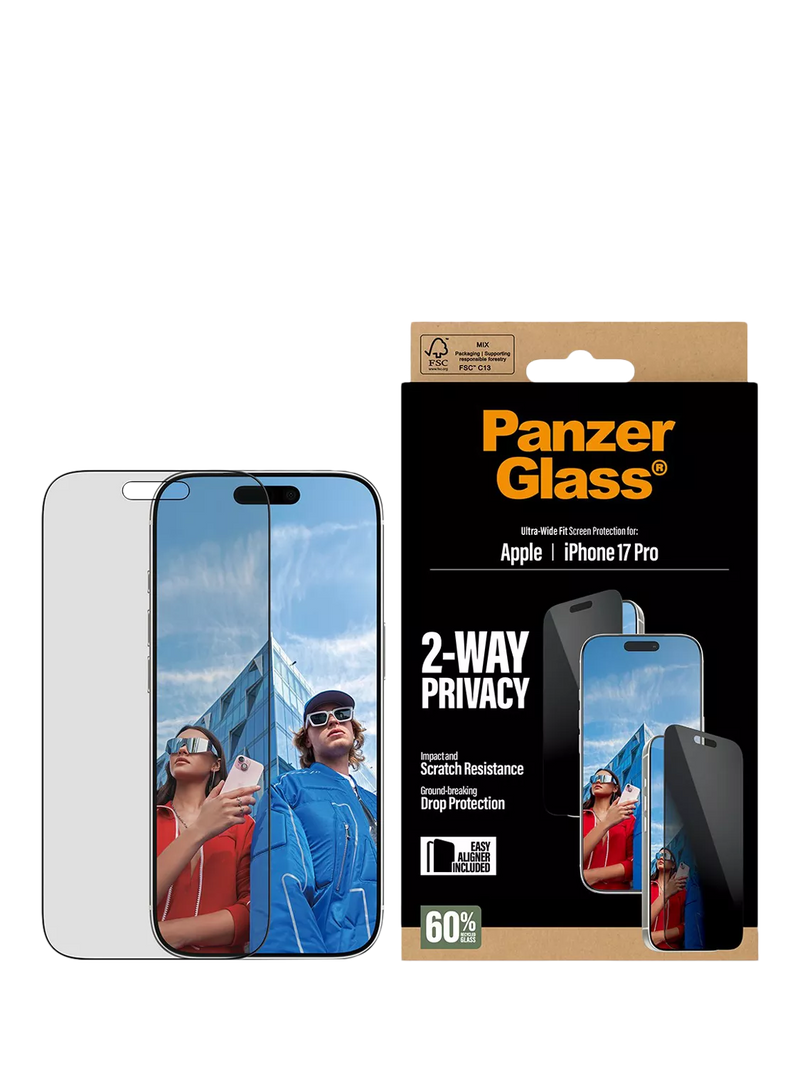 PanzerGlass Ultra-Wide privacy screen protector for iPhone 17 Pro (British brand)