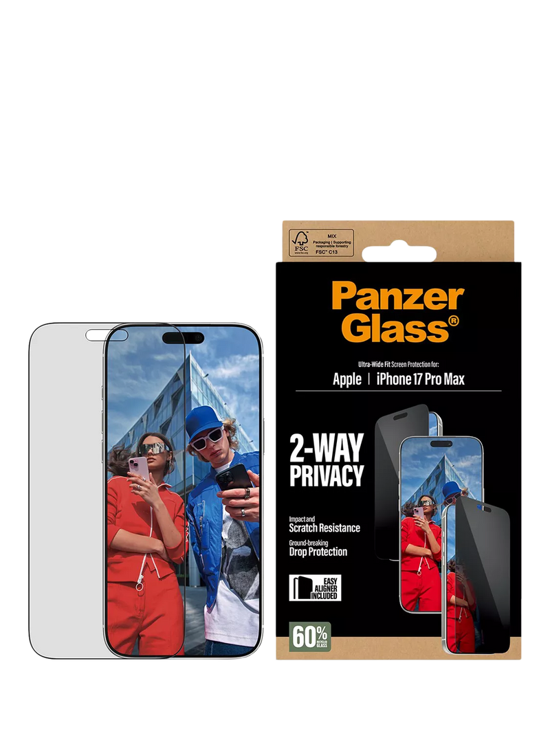 PanzerGlass ultra-wide privacy screen protector for iPhone 17 Pro Max (British brand)