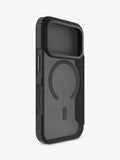 QDOS iPhone 17 Pro folio case in clear and black, UK version