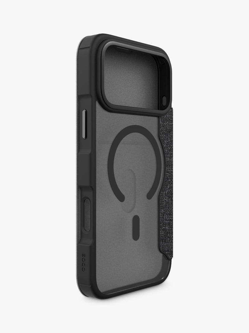 QDOS Hybrid Fold Folio Case Clear Black for iPhone 17 Pro Max, UK version