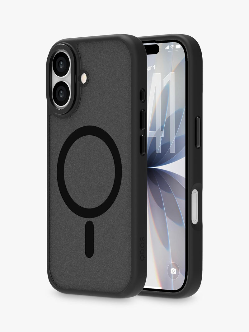 QDOS Black/Frosted iPhone 17 case, imported from the UK