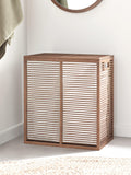 John Lewis bamboo double laundry hamper natural dark, British product