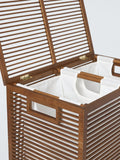 John Lewis bamboo double laundry hamper natural dark, British product