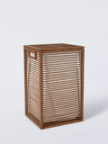 John Lewis bamboo laundry hamper natural dark H60cm, imported from the UK