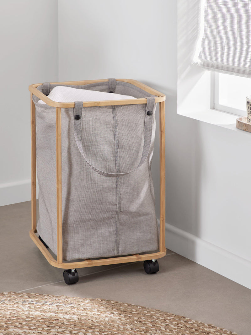 John Lewis rolling laundry hamper grey 67L, UK version