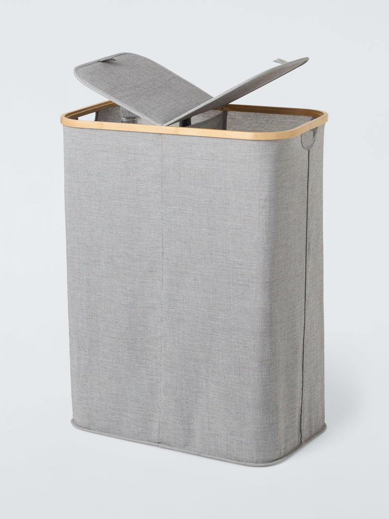 John Lewis bamboo rim laundry hamper grey, UK version