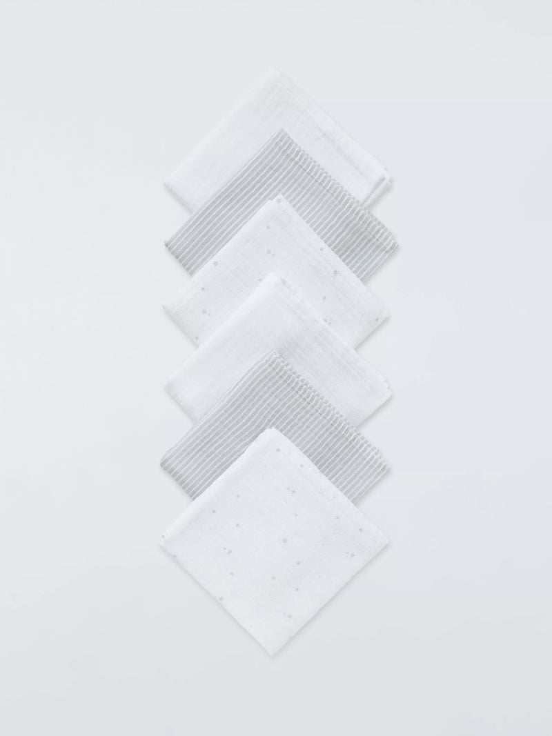 John Lewis stars and stripes muslin squares pack of 6, imported from the UK