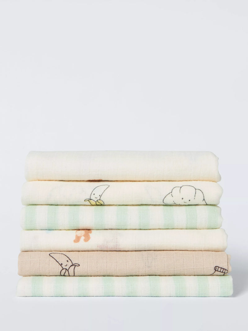 John Lewis Daydream Bear muslin squares 6-pack, imported from the UK