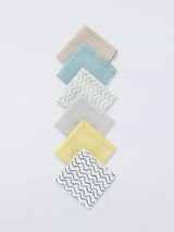 John Lewis John Lewis Waves Muslin Squares, Pack of 6- Buy online at McGrocer