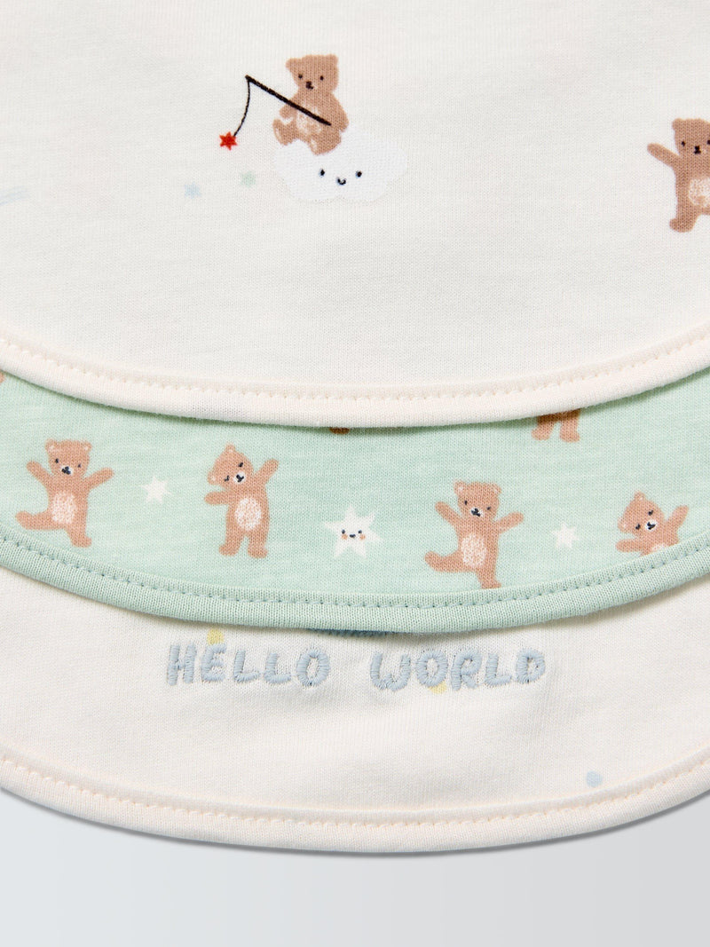 John Lewis Daydream Bear round bibs pack of 3 - British product