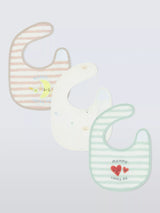 John Lewis John Lewis Daydream Moon Mummy & Daddy Round Baby Bibs Pack of 3- Buy online at McGrocer