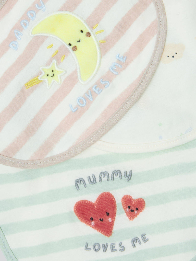 John Lewis Daydream Moon round bibs pack of 3, imported from the UK