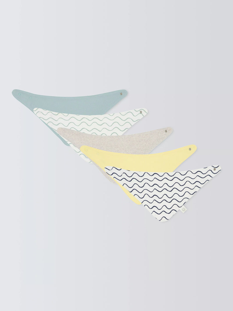 John Lewis dribble bibs pack of 5 100% cotton (British brand)