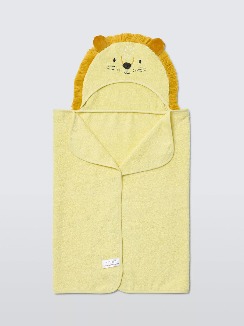 John Lewis lion hooded towel yellow 95x60cm, UK version