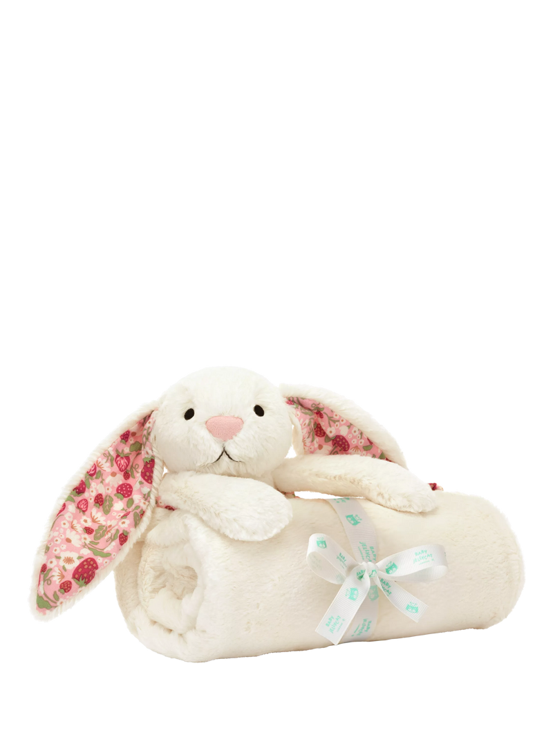 Jellycat Blossom Bunny Blankie cream comfort blanket (British brand)
