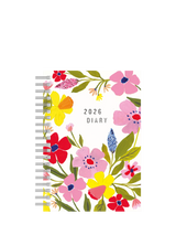 John Lewis Caroline Gardner Floral Posie A5 Week-to-View Wiro Diary 2026- Buy online at McGrocer
