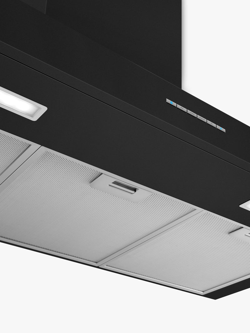 Smeg chimney cooker hood matte black 90cm, imported from the UK
