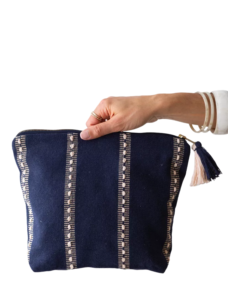 The Small Home blue pinstripe wash bag - British product