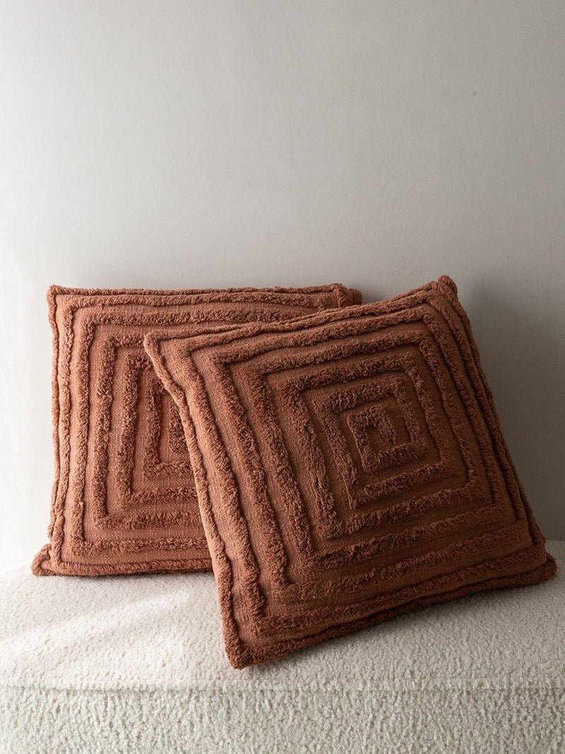 The Small Home tufted spiral cushion mocha 50cm, UK version