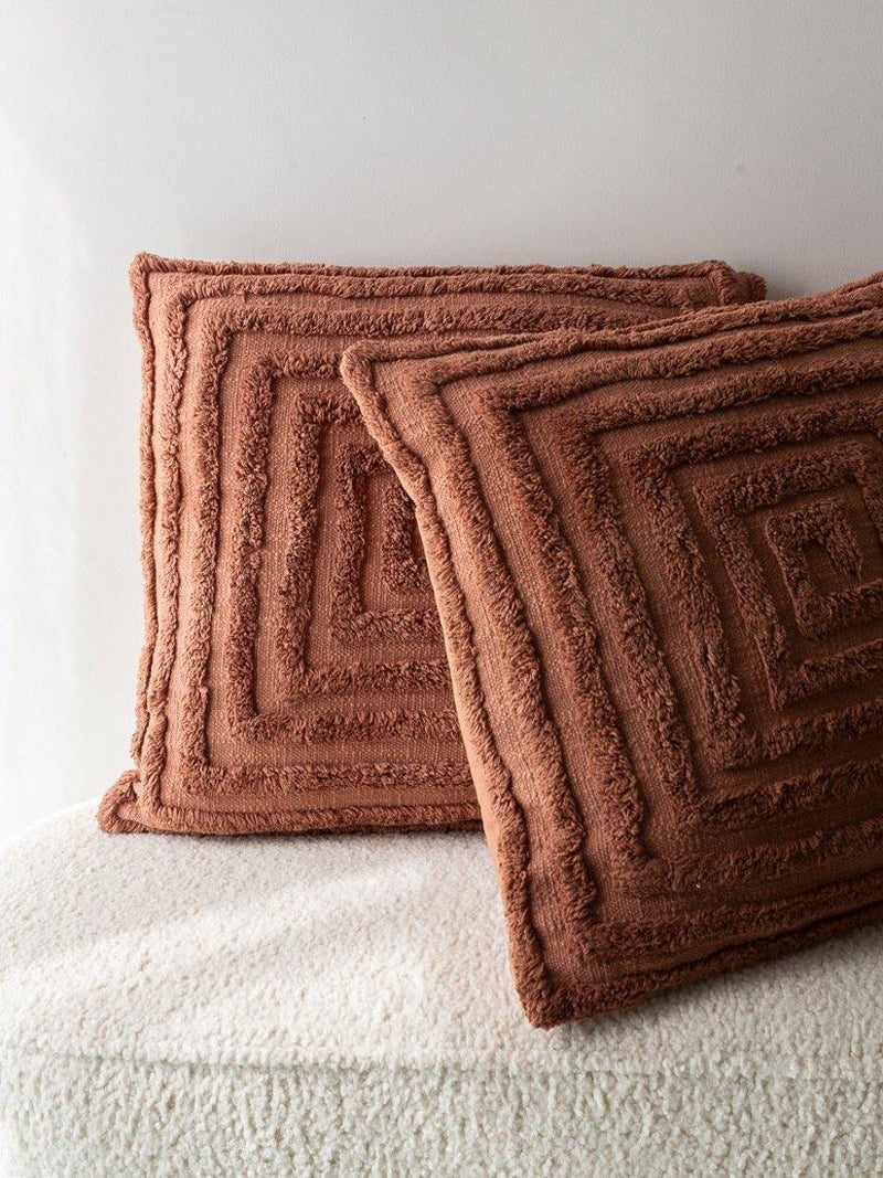 The Small Home tufted spiral cushion mocha 50cm, UK version
