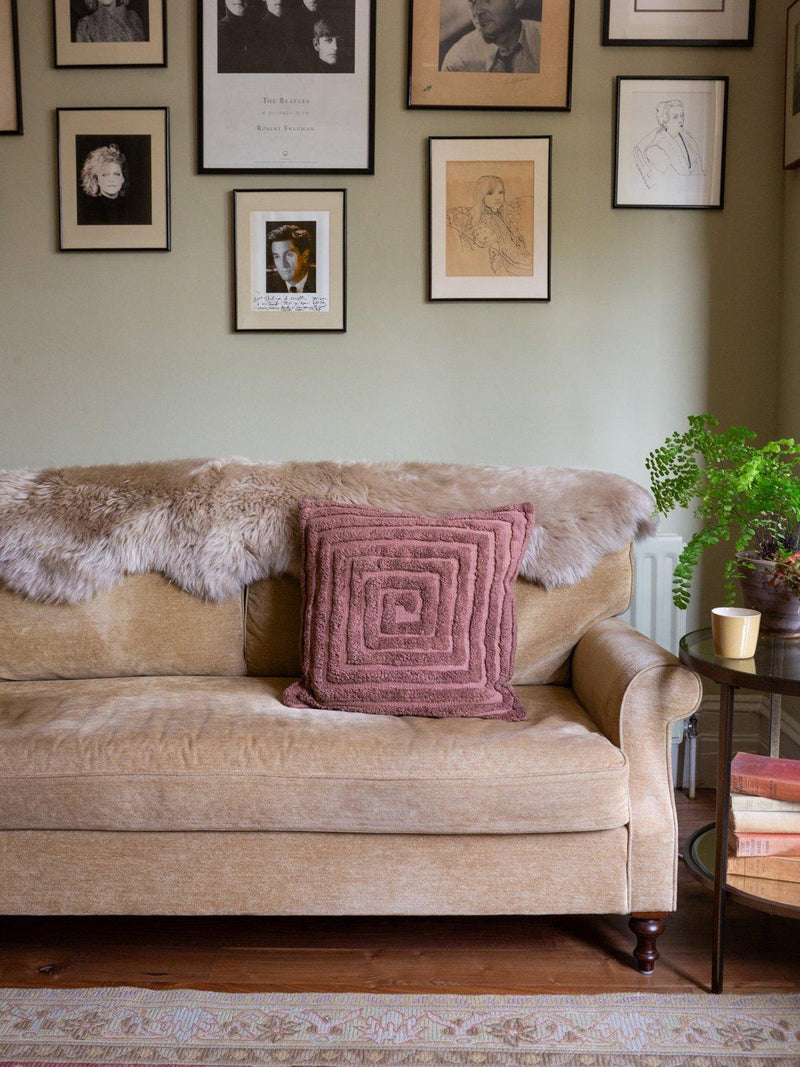 The Small Home tufted spiral cushion mocha 50cm, UK version