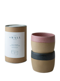 The Small Home stoneware coffee cups set of 2 Rose/Carbon (British brand)