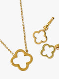 Jon Richard gold Clover Huggie Hoops earrings, UK version