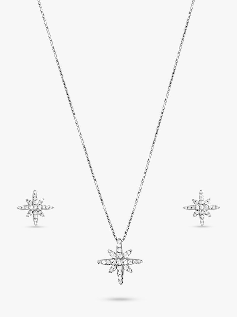 Jon Richard Pave Star Box Set silver jewellery set, UK version