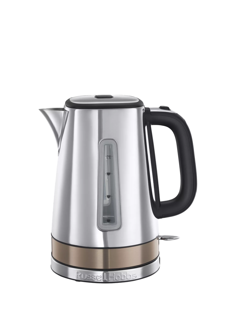 Russell Hobbs Distinctions kettle 1.7L titanium, imported from the UK