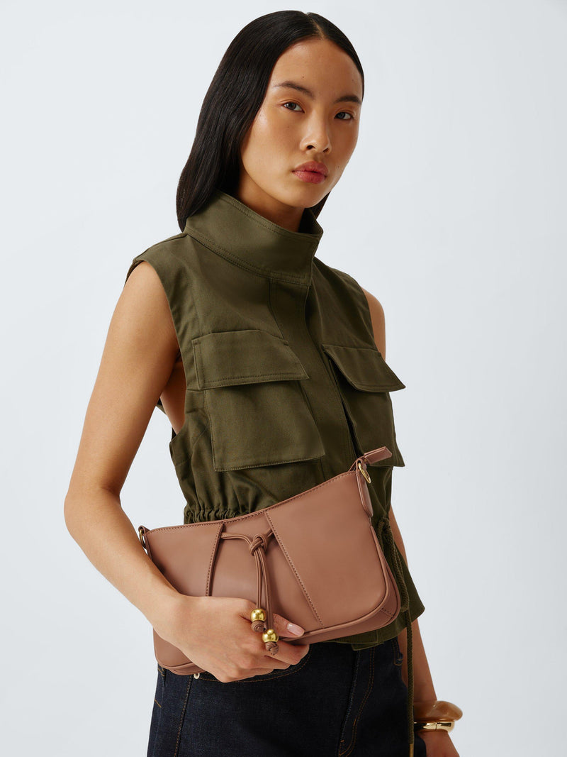 John Lewis Juno faux leather crossbody bag in tan (British brand)