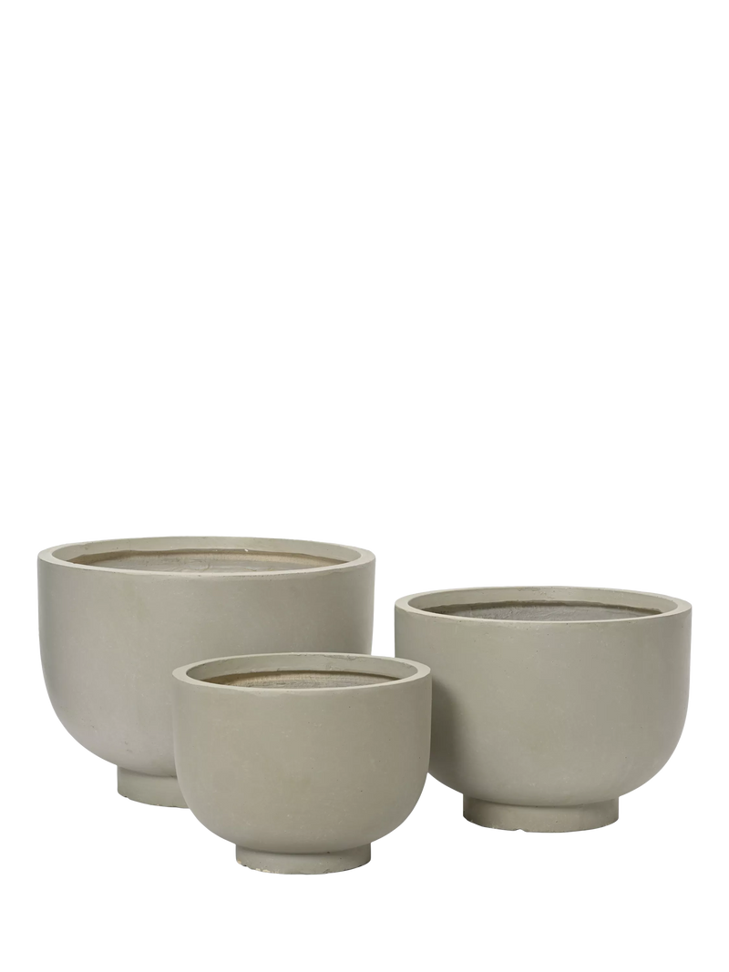 Kaemingk footed outdoor planters set of 3 grey (British brand)