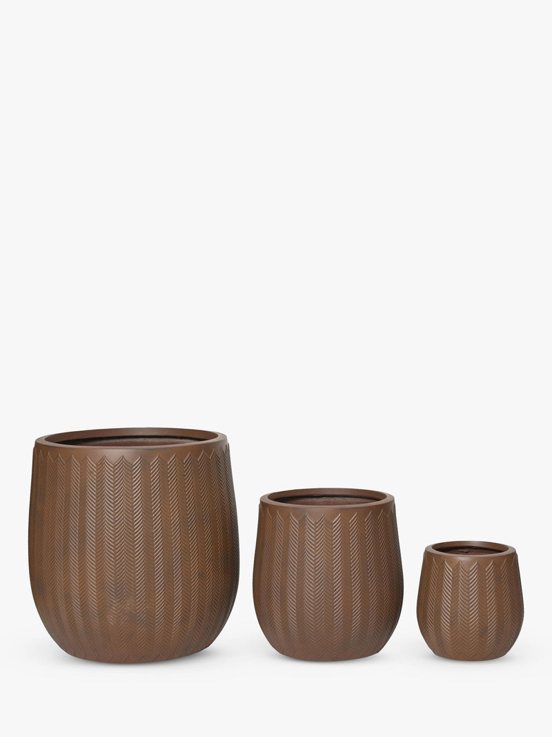 Kaemingk Annecy planters set of 3 rust (British brand)