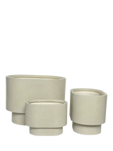 John Lewis Kaemingk Salo Oval Indoor/Outdoor Planters, Set of 3, Grey- Buy online at McGrocer