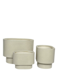 Kaemingk oval planters set of 3 in grey, UK version