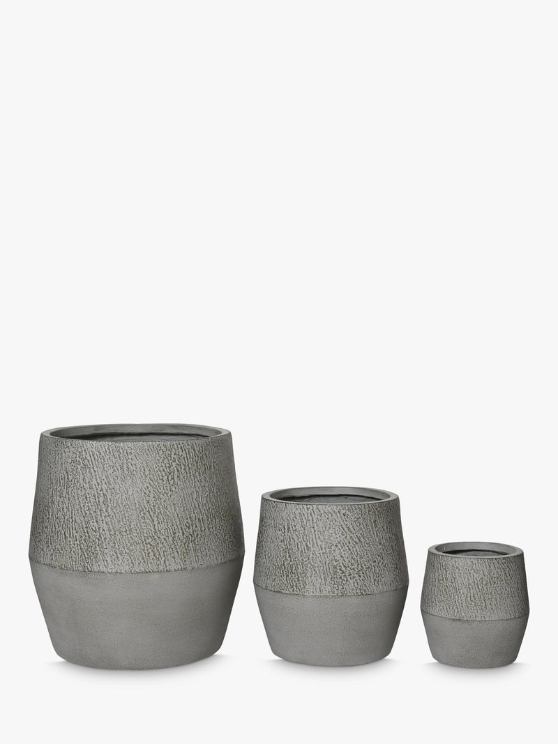 Kaemingk outdoor planters set of 3 grey, imported from the UK