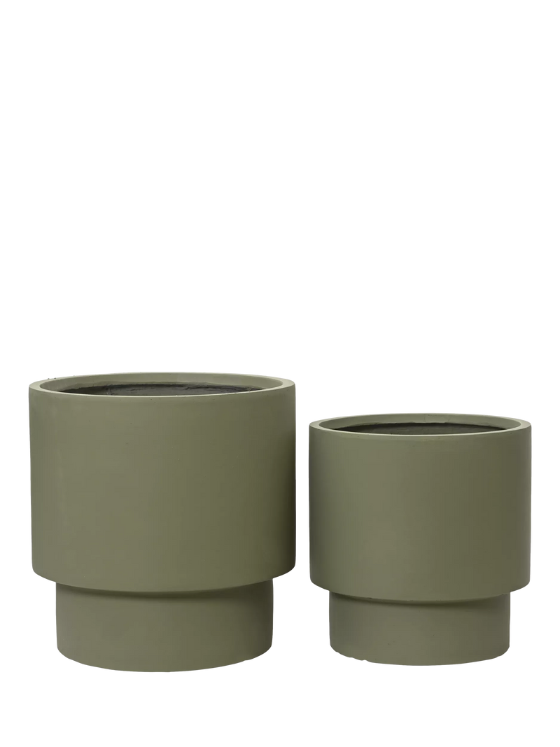 Kaemingk footed outdoor planters set of 2, green (British brand)